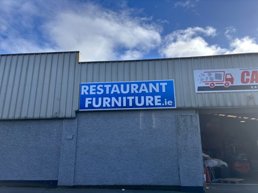 RestaurantFurniture.ie storefront sign on the building in Graiguecullen, Carlow