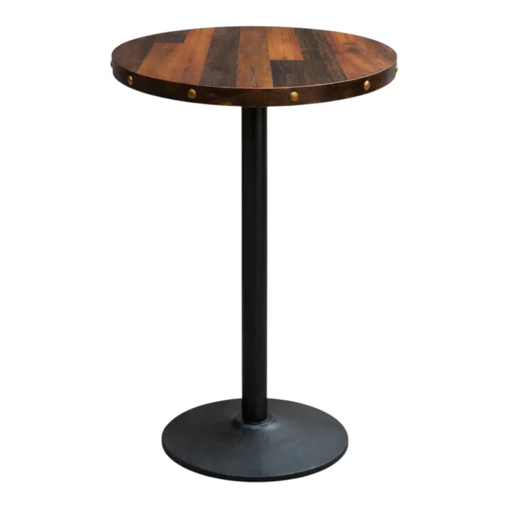 Complete Rustic Oak 600 x 600 Tabletop Round Poseur Set (RF-IE-2685)