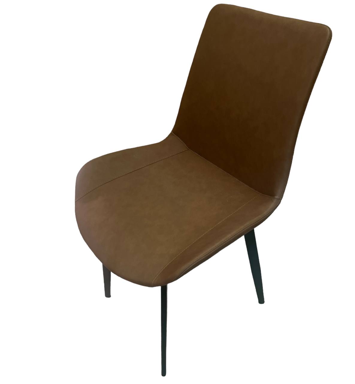 Dining Chair - Brown Leatherette Dining Chair with Modern Design - RestaurantFurniture