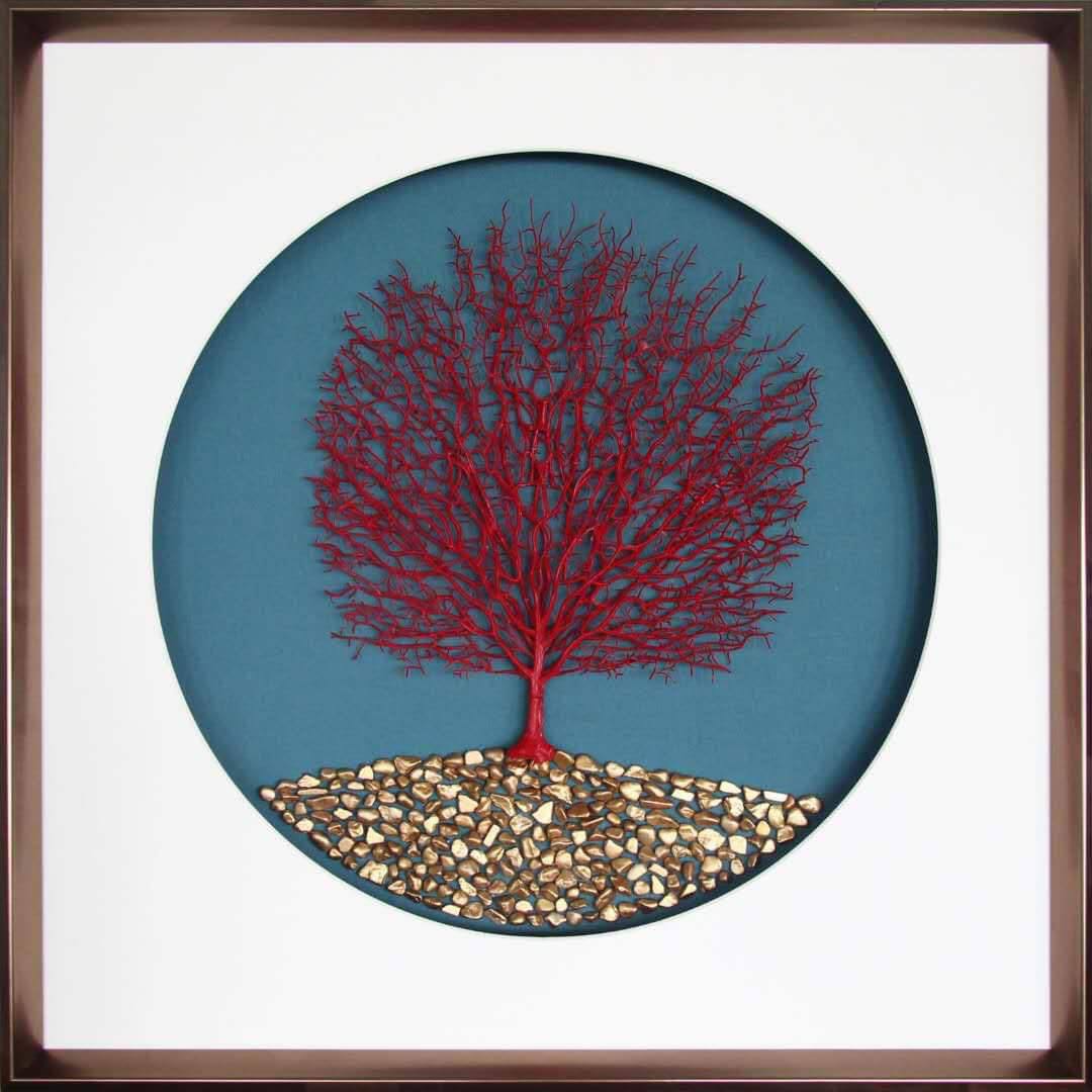 red tree 3d art painting