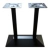 Double cast iron table base for commercial restaurant use