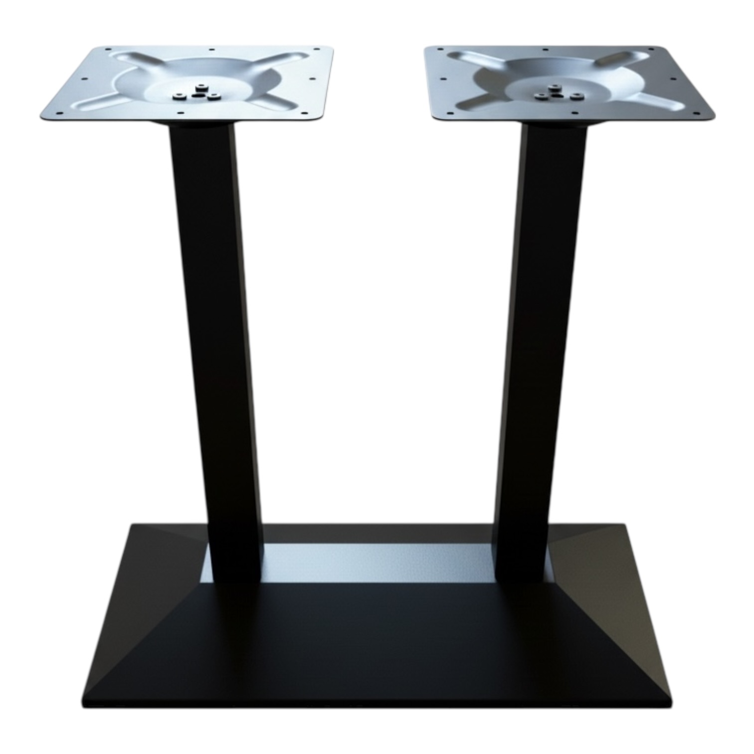 Double cast iron table base for commercial restaurant use