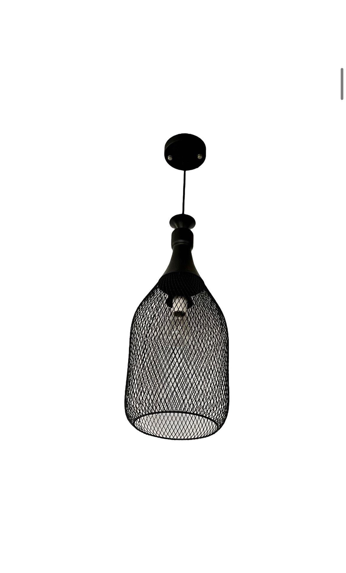 Industrial Mesh Pendant Ceiling Light - Black Basket Design