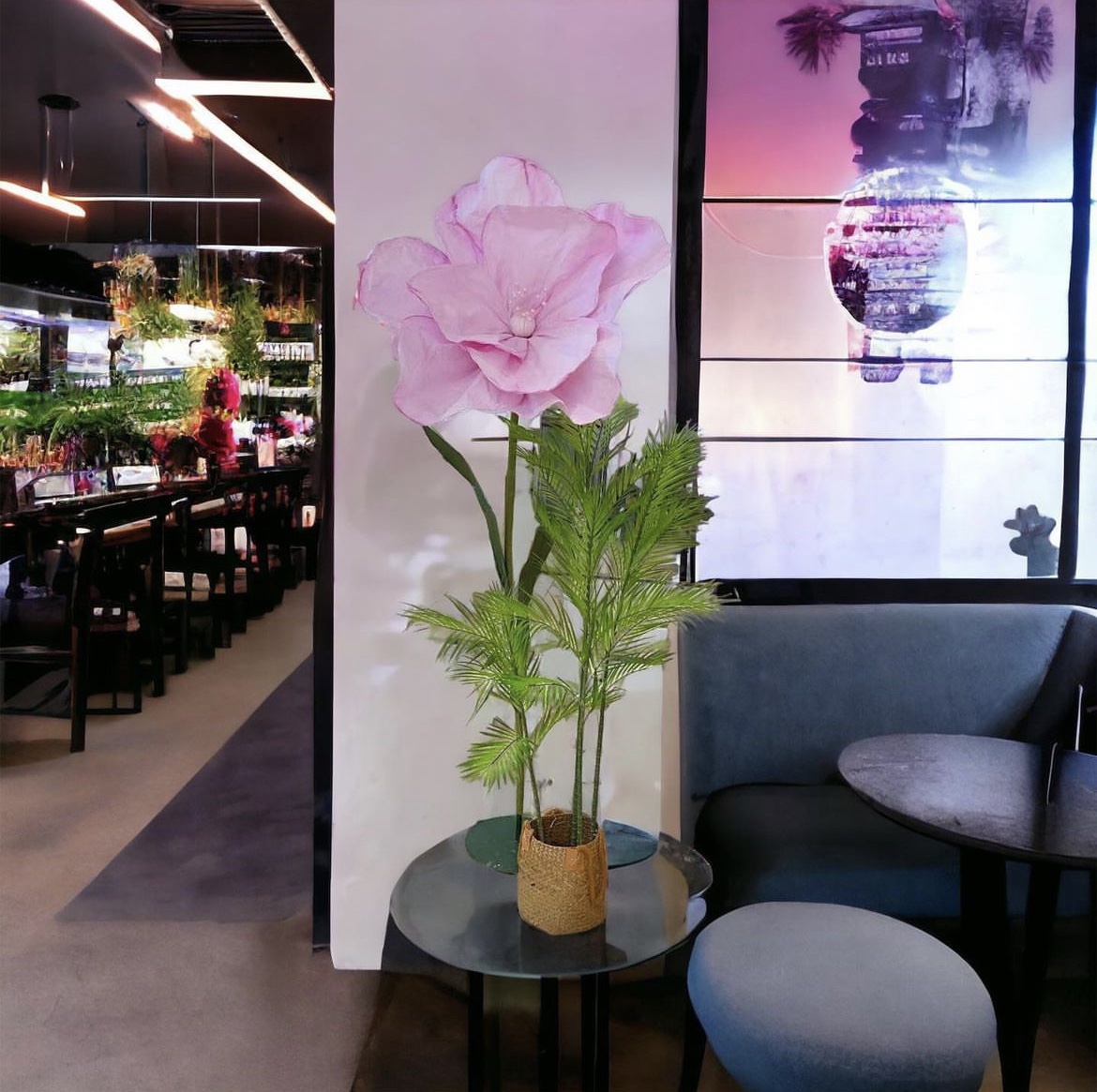 1.5m Pink Azalea Artificial Tower Plant - Lifelike Indoor Flower Decoration