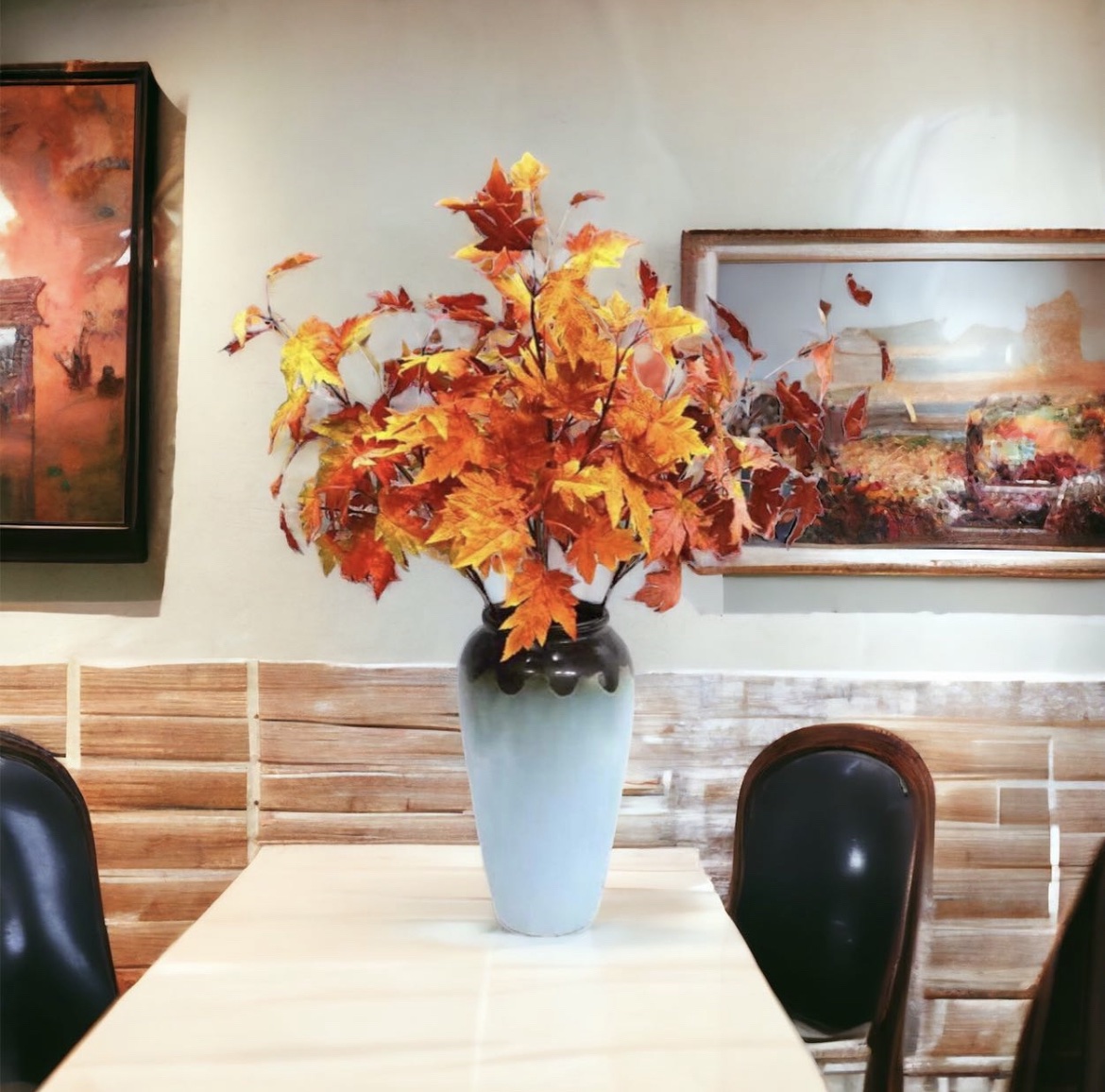 Autumn Maple Leaves Artificial Plant for Indoor/Outdoor with Vase