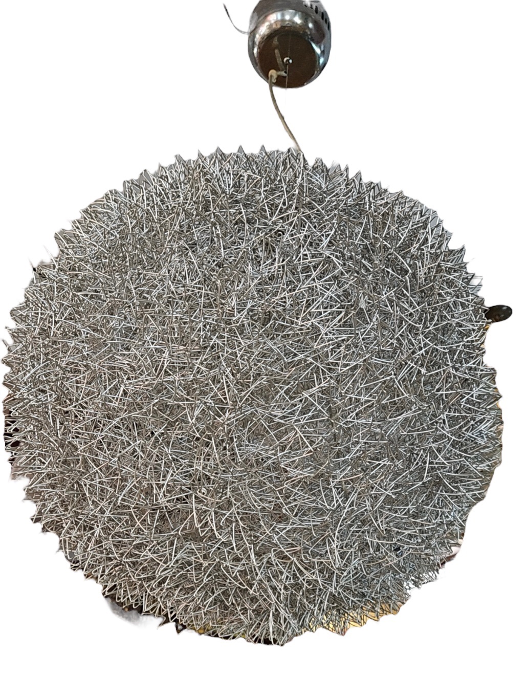 100cm Metallic Silver Pendant Chandelier Lamp - Luminary Light Hanging