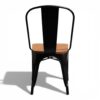 Industrial Bistro Chair (Stackable) - Wooden Seat