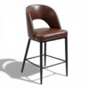 Modern Bucket Barstool – Brown Faux