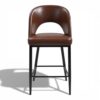 Modern Bucket Barstool – Brown Faux