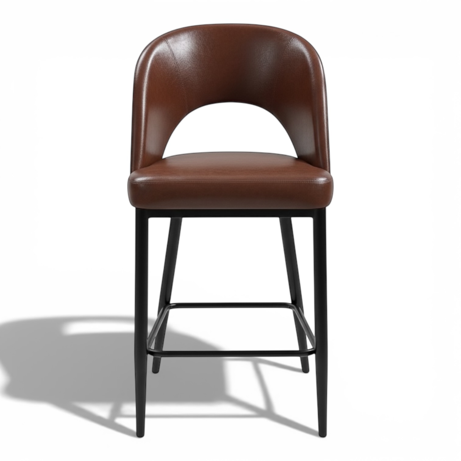 Modern Bucket Barstool – Brown Faux