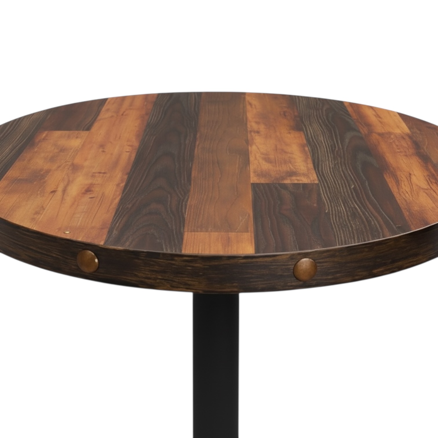 Complete Rustic Oak 600 x 600 Tabletop Round Triangle Base