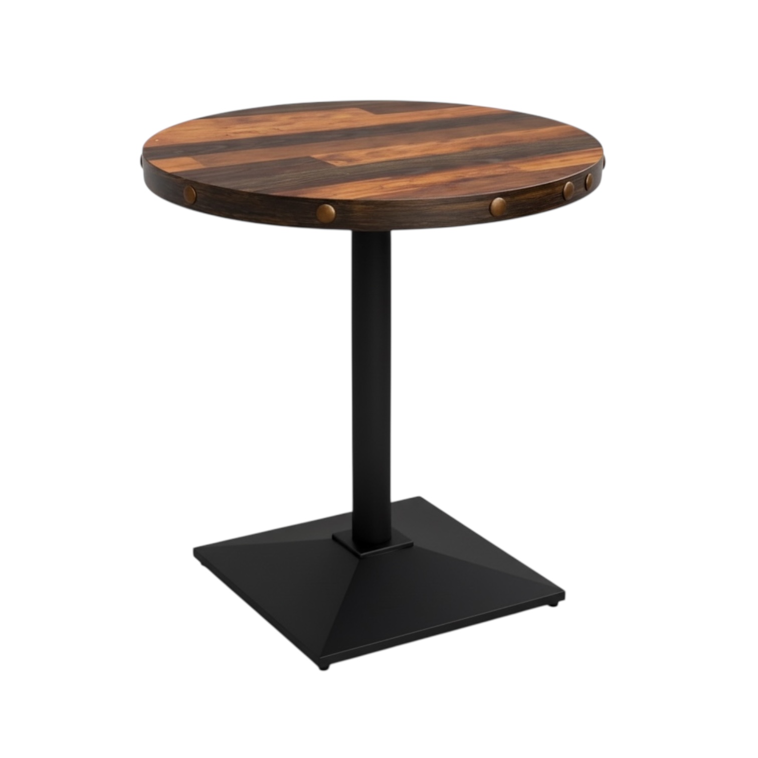 Complete Rustic Oak 600 x 600 Tabletop Round Triangle Base