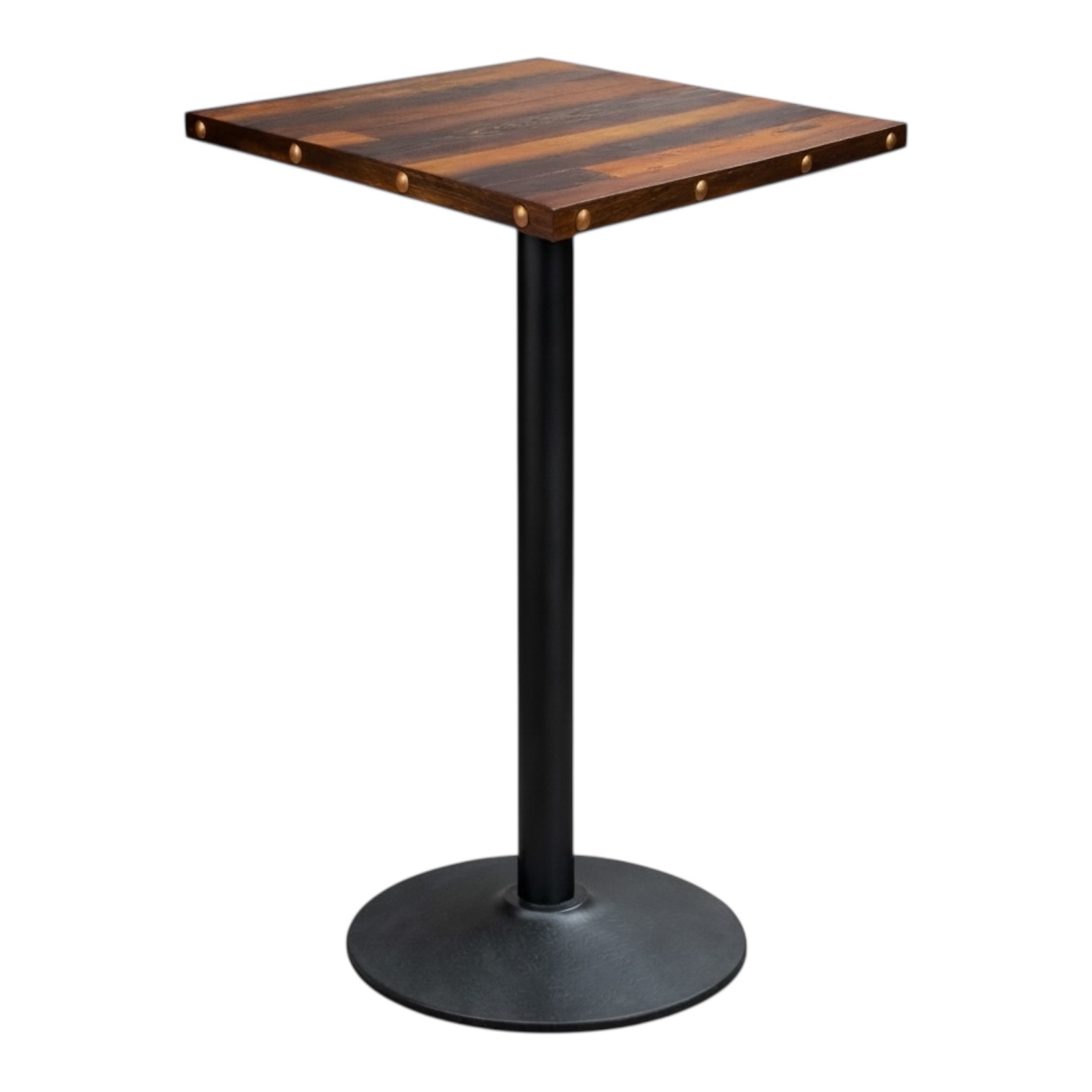 Complete Rustic Oak 700 x 700 Tabletop Round Poseur Base