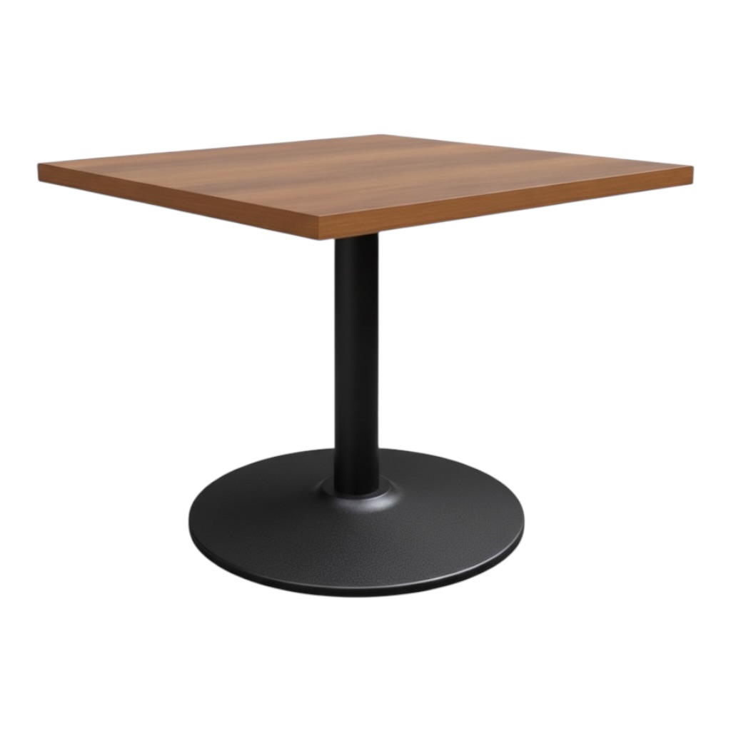 Complete Brown Oak 600 x 600 Tabletop Round Base